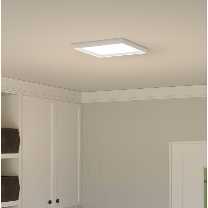 Angelluis LED Flush Mount, White, 1" H x 15" W x 15" D