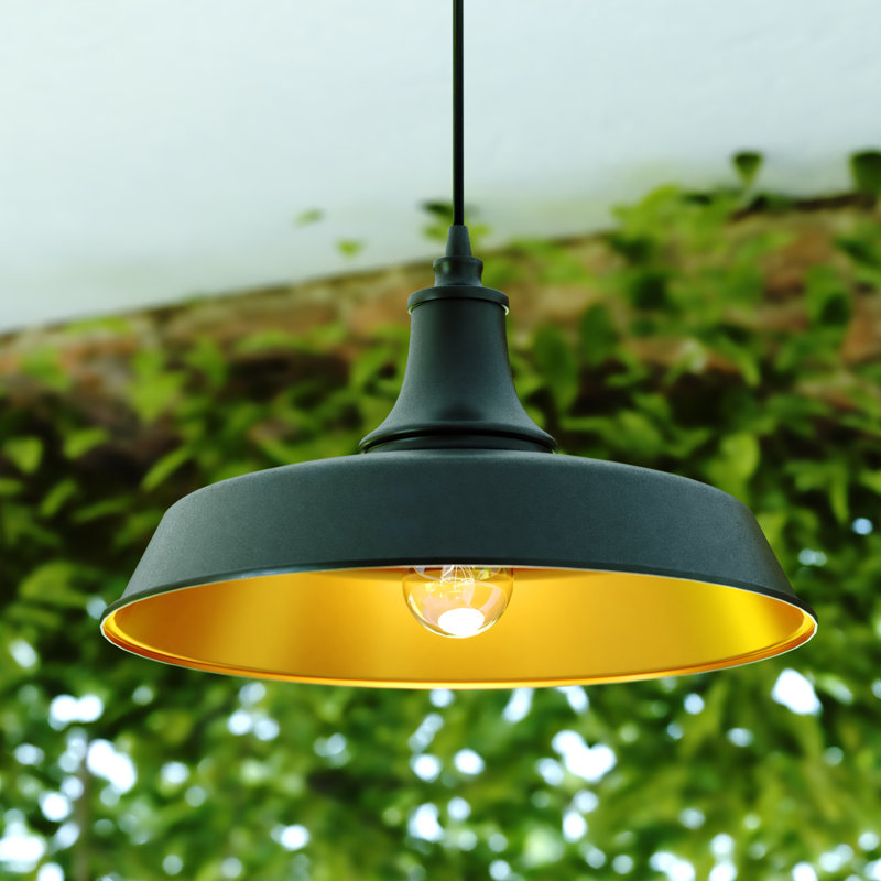 Luminaire suspendu d'extérieur 1 lumière H 8,5 po Gunnora, Bronze foncé