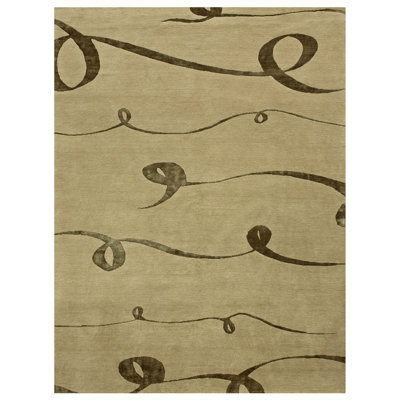 Tapis rectangulaire en soie / laine noué à la main Rectangle