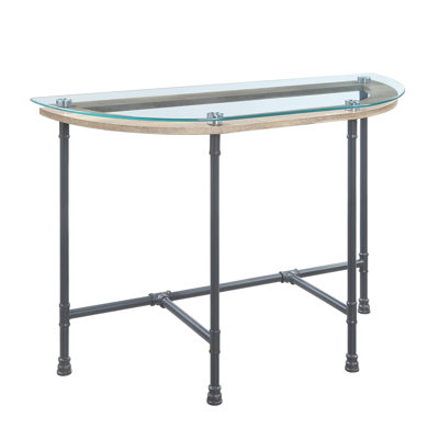 Table de canapé en verre transparent Brantley