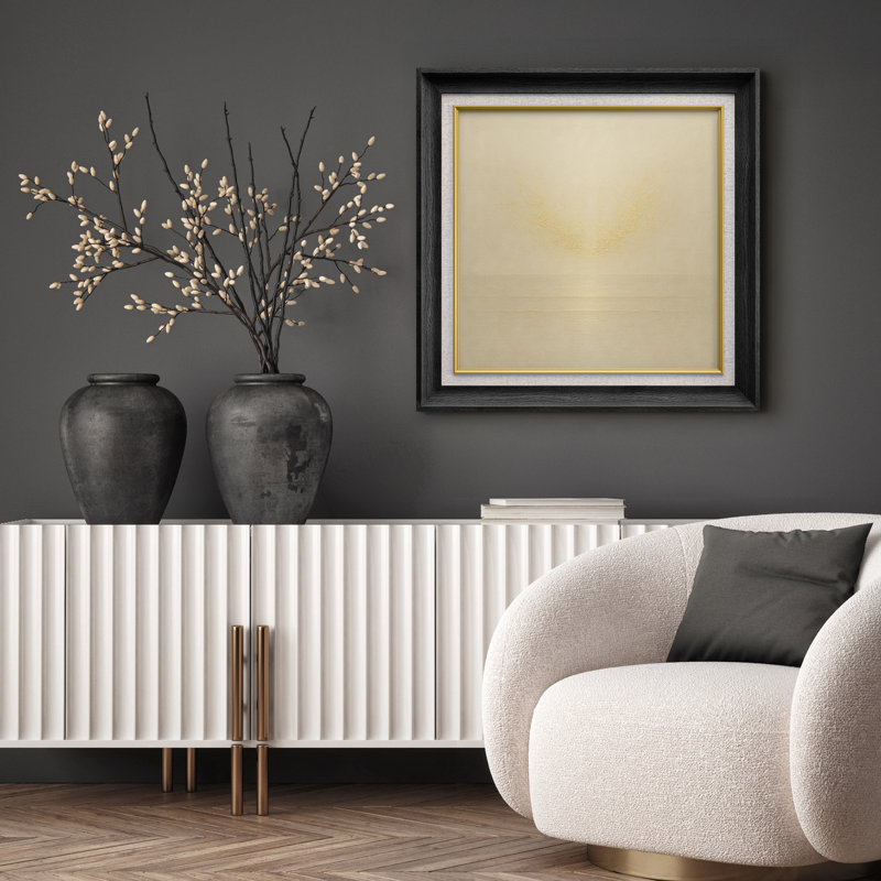 «Minimal Neutral Horizon Abstract Landscape», reproduction d'art sur toile encadrée, H 26 po x l 26 po x P 1,5 po