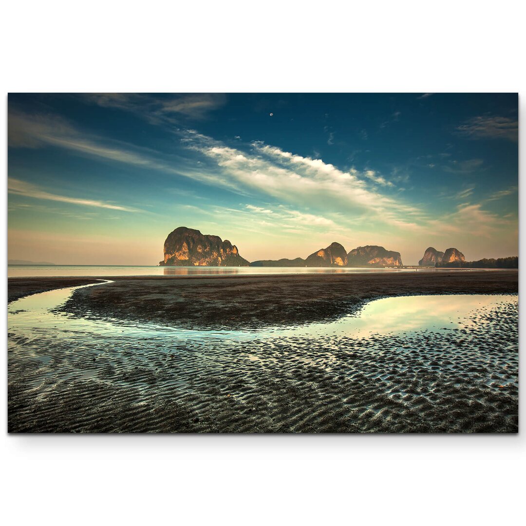 Leinwandbild Strand im Abendlicht