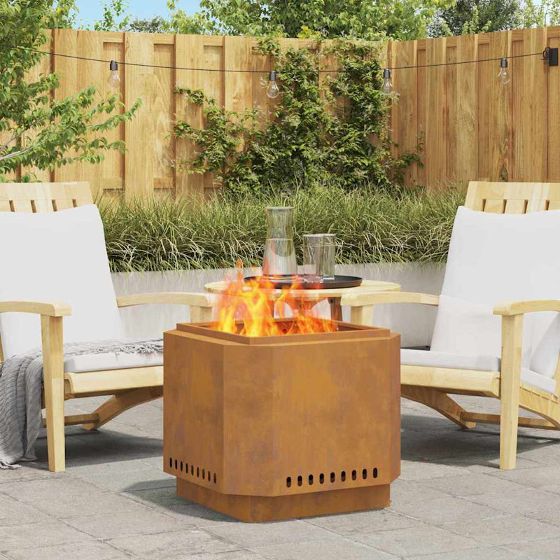 Modern Smokeless Fire Pit, 51cm H x 58cm W x 58cm D, Brown