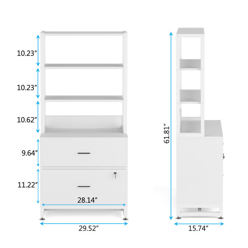 2-Drawer File Cabinet, White