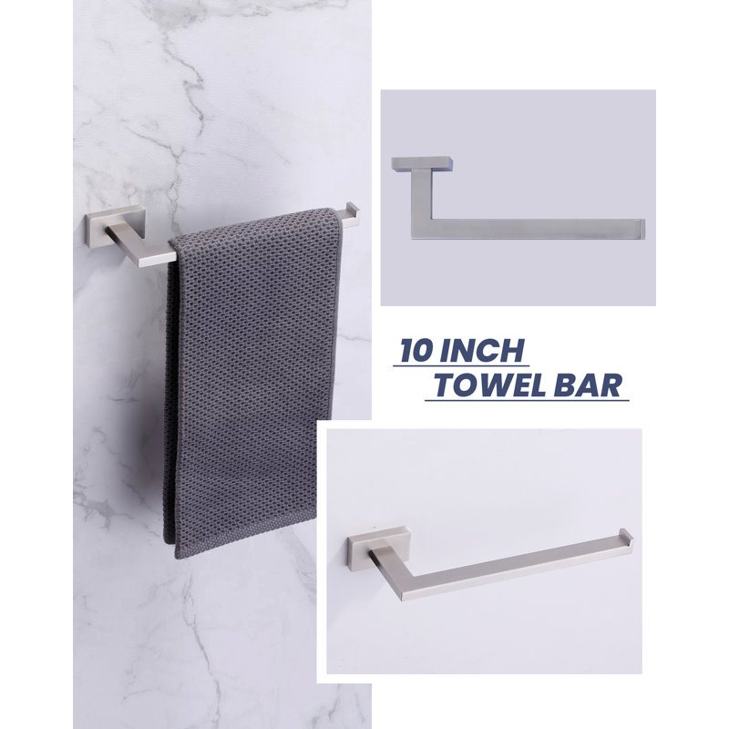 Brushed Nickel 5-Piece Modern Bathroom Hardware Set
