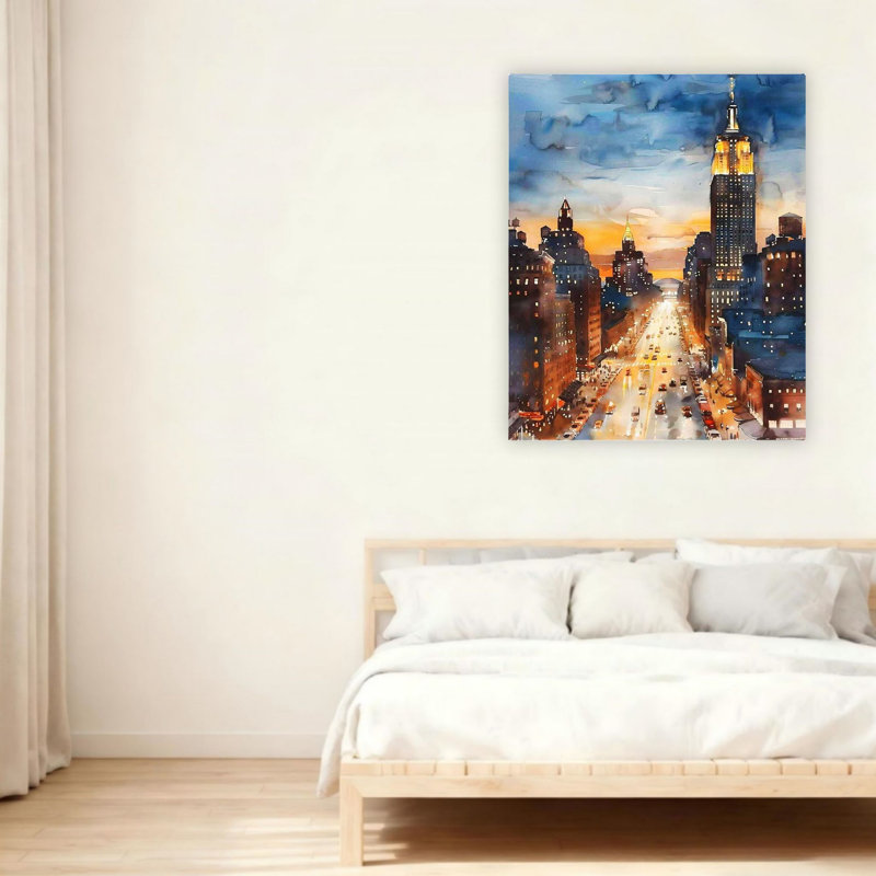 Toile sans cadre 24 po x 36 po Skyline At Dusk