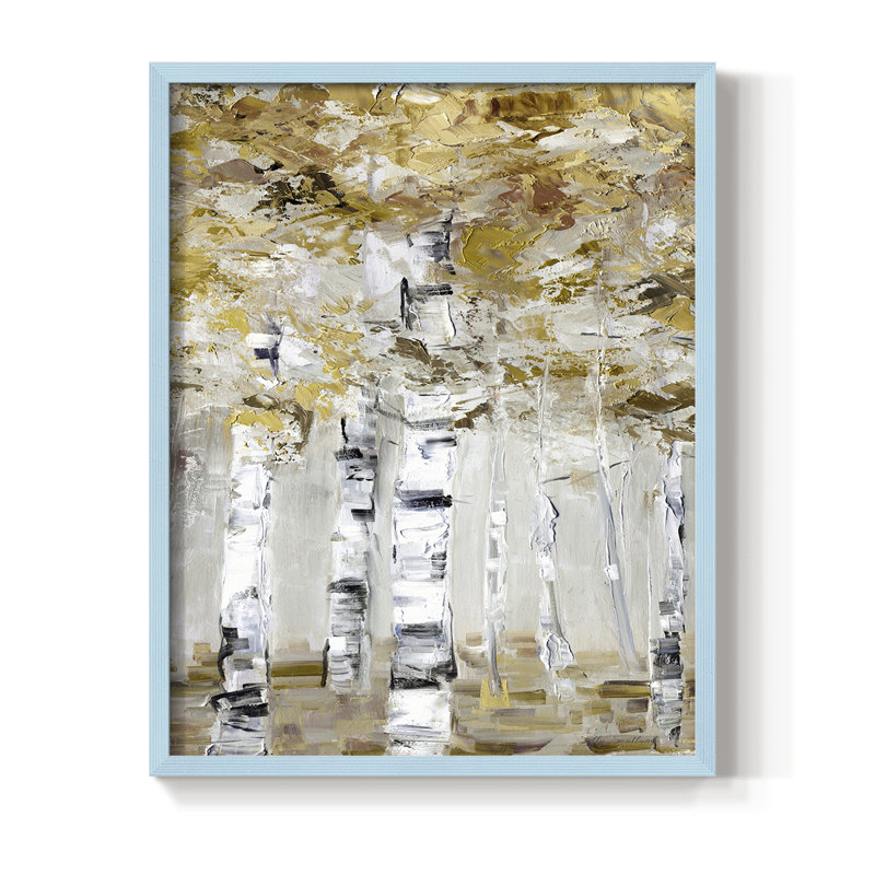 «Neutral Birch I», reproduction encadrée - bois massif, H 21 po x l 17 po, Bleu