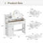 Meuble-lavabo transitionnel blanc avec miroir rond Wilce