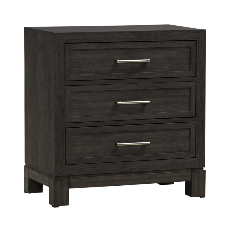 Keniston 3 Drawer Nightstand w/ USB Charging Station
