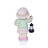 17"H Girl Holding Lantern Solar Statue with LED Lights