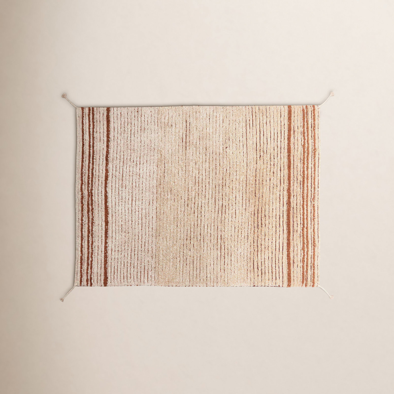 Reversible Twin Toffee Washable Striped Rug, Rectangle 2'7" x 4'7"