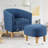 Upholstered 27" Wide Barrel Chair with Ottoman-100102287