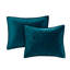 Ensemble de courtepointe en velours 3 pièces bleu sarcelle-122118943-122118945
