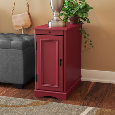 Bankhead 24'' Tall Storage End Table with Built-In Charging Station