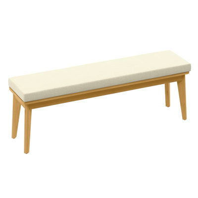 Itzabelle Solid Wood Patio Dining Bench With Cushion by Red Barrel Studio