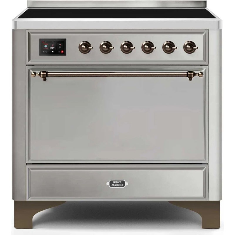 Majestic Ii 36 Inch Freestanding Induction Range, Stainless Steel/Bronze