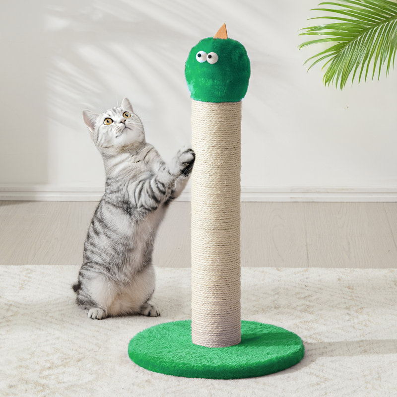 Grattoir 22 "en forme de monstre - Grattoir durable en sisal pour grands chats et chatons, Vert