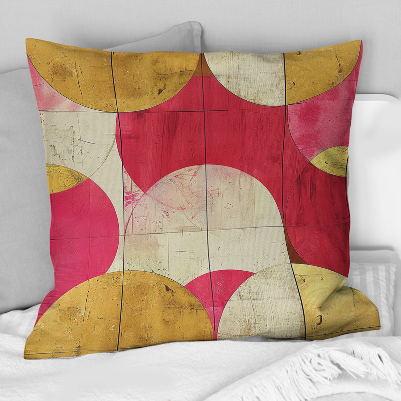 Coussin rétro rétro Mid-Century, H 16 po x l 16 po