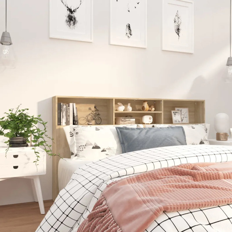 Melby Headboard Cabinet, Super King (6'), Sonoma