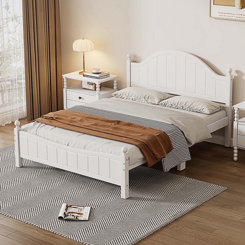 Lit plateforme Dunistanburgh, Blanc, Double