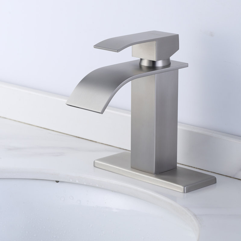 Plaque de robinet pour robinet de salle de bain ou d'évier de cuisine à 1 ou 3 trous, Nickel brossé