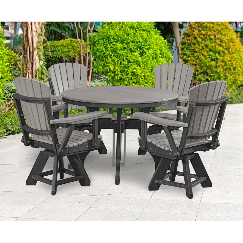 Ensemble repas extérieur pour 4 personnes L 44 po Alsworth, Noir / gris