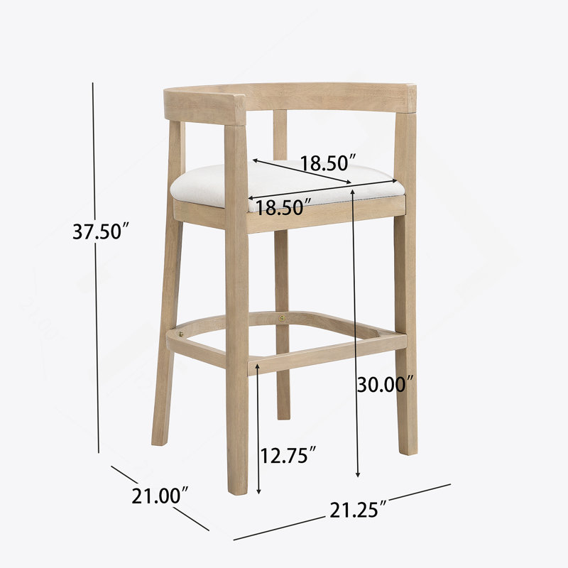 Tabourets de bar (ensemble de 2), Naturel