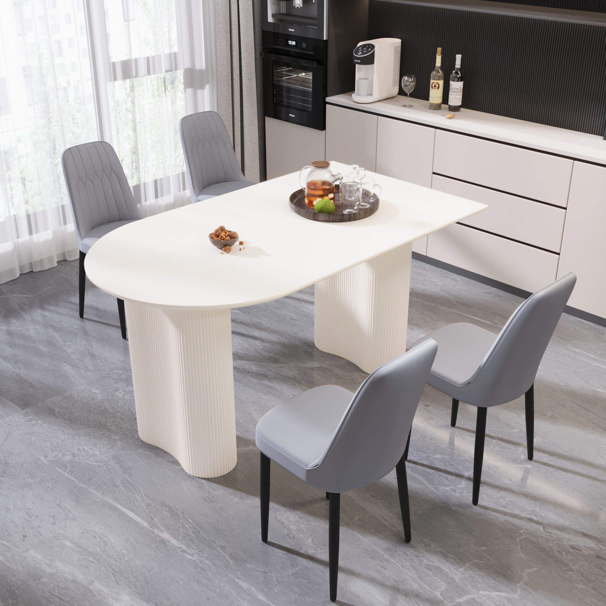 Corrigan Studio 63 "medieval modern style MDF dining table and PU ...