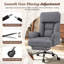 Fauteuil de bureau ergonomique de direction à dossier haut, accoudoirs rabattables et inclinable, repose-pieds rétractable, gris-599938622
