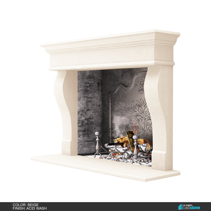 Lina Fireplace Surround, Acid Wash Beige