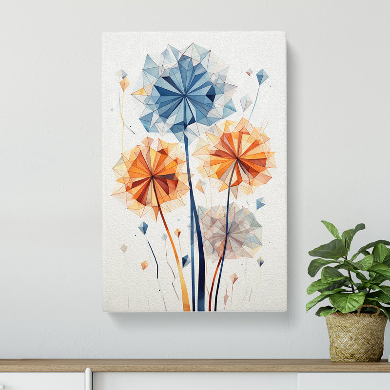 Dandelion Geometric - Wrapped Canvas, 60cm H x 40cm W x 3cm D