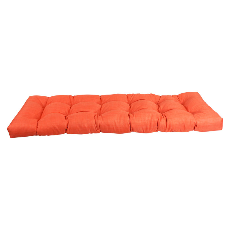 Coussin de siège intérieur / extérieur en polyester filé, L 60 po x P 19 po, Tangerine