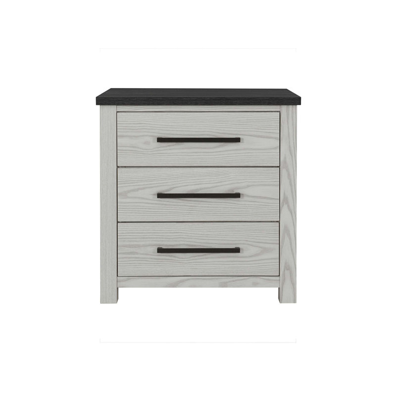 Table de chevet Avery avec tiroirs spacieux et finition foncée pour une élégance et un rangement modernes dans la chambre à coucher