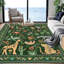 Tapis moderne doux et durable - Tapis vert foncé pour le salon, la chambre à coucher, le bureau - 5 x 7 pi (152 x 213 cm) - Norme américaine - Couleur: vert foncé