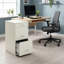 White Letter Paper Width Upright Filing Cabinet, Three Drawers + Pencil Drawer