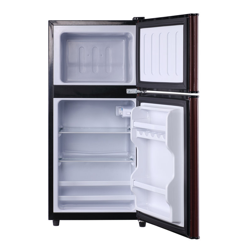 Petit réfrigérateur 3,5 pi³ à deux portes avec congélateur et 7 tablettes réglables amovibles pour thermostat