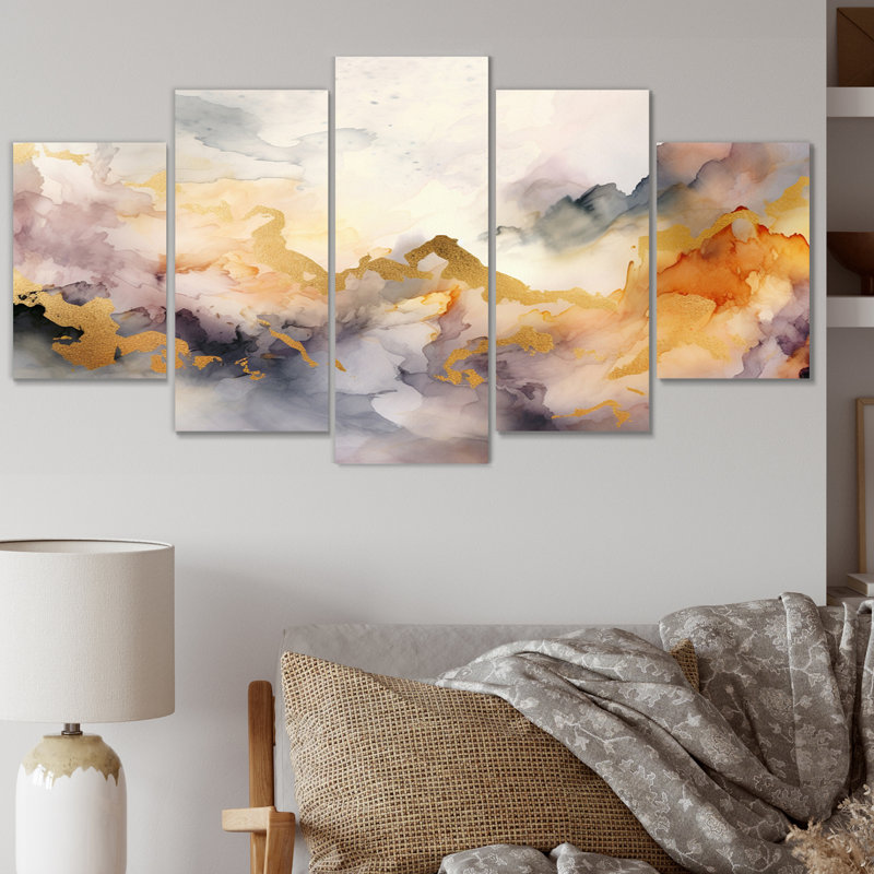 Alizeh - salon scandinave Wall Art - 5 panneaux