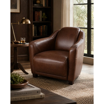 Fauteuil club en cuir Bennett