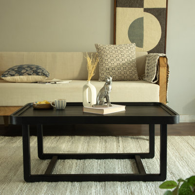 Bryan Solid Wood 40'' Wide Tray Top Coffee Table