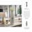 Kasea Sculptural Ceramic Ribbed Tall Floor Vase for Home Table Decor - Modern Flower Vase for Living Room or Bedroom Display - Ivory & Gray-1251771843
