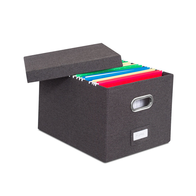 Internet's Best Collapsible File Storage Fabric Box , Grey, 1