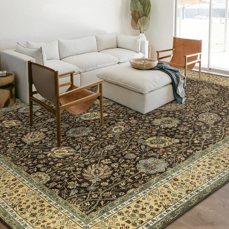 Tapis en laine brun Esco One-of-a-Kind