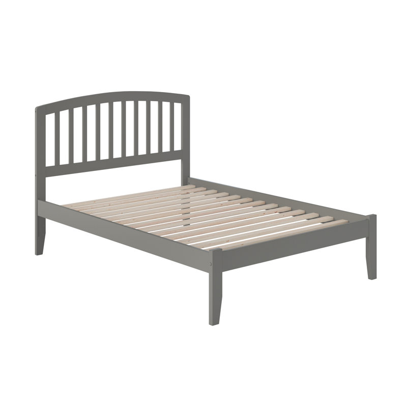 Careaga Solid Wood Platform Bed with Attachable USB Charger, Full, Gray