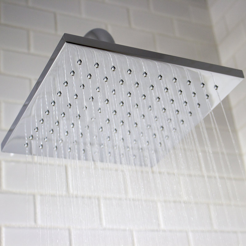 Kubos 2.5 GPM Rain Shower Head, Polished Chrome, 1.75