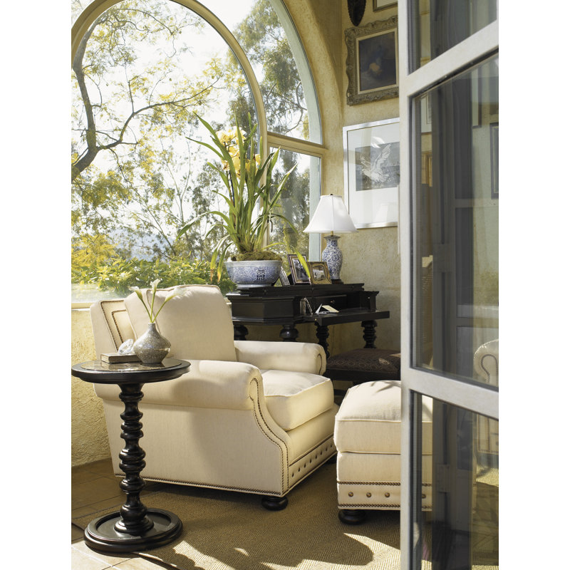 Kingstown Round Brown Wood and Metal Accent Table