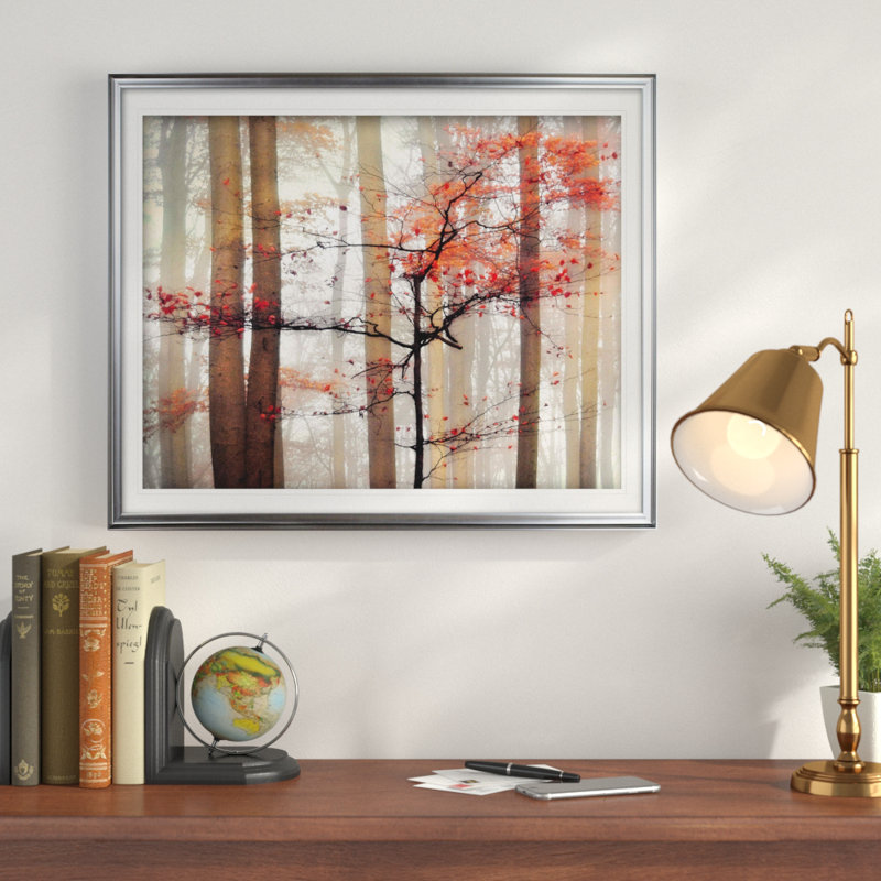« orange réveil », impression, argent, H 31 po x l 43 po x P 1,5 po