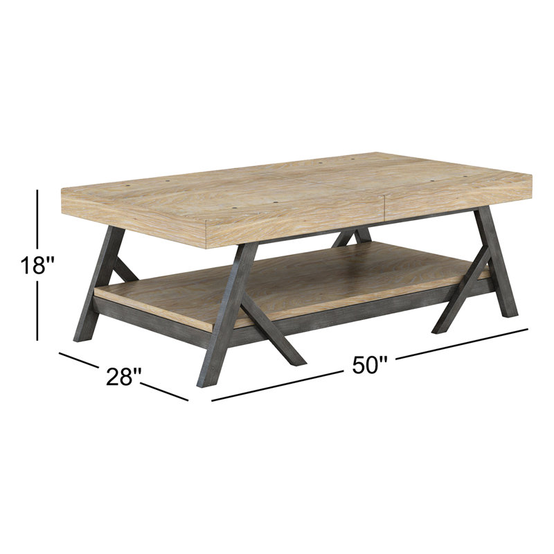 Katheryn Solid Wood Cocktail Table