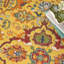 Tapis jaune à motif floral Weirton-694233997