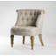 Linen Tufted Barrel Chair Chair with Ottoman