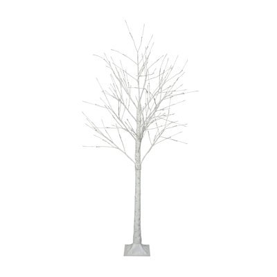 Ensemble de bouleau illuminé, arbre artificiel 4 lumières, 48 ​​lumières DEL / 5 pi 72 lumières DEL / 6 pi, 96 lumières DEL blanc chaud, arbre de Noël pour la décoration intérieure et extérieure